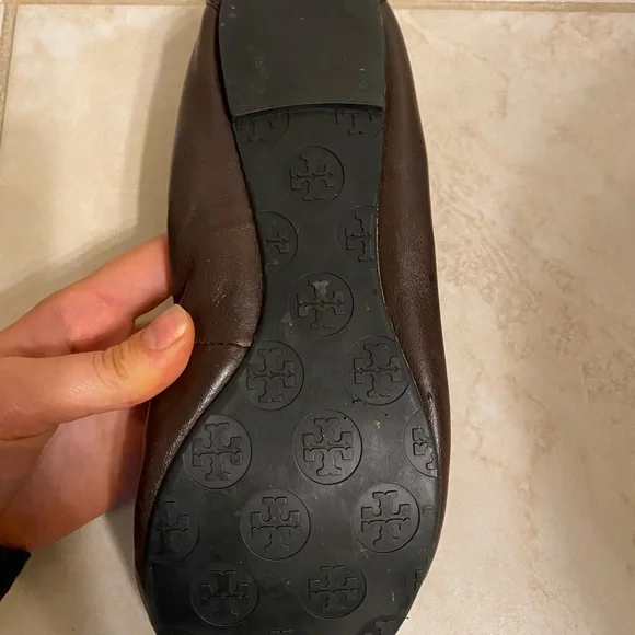 Tory Burch Brown Leather Reva Ballet Flats Size 8 Brown - Picture 6 of 9